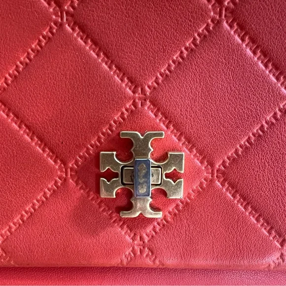 Tory Burch Orange Leather Quilted Crossbody - Picture 3 of 8